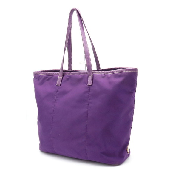 Prada Bag Purple Tote Leather Nylon - Picture 1 of 9